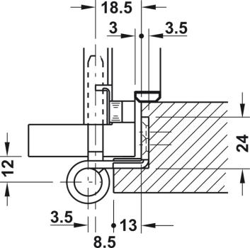 Preview: Objekttürband Edelstahl matt VN 3939/100 für gefälzte Objekttüren bis 100 kg Simonswerk